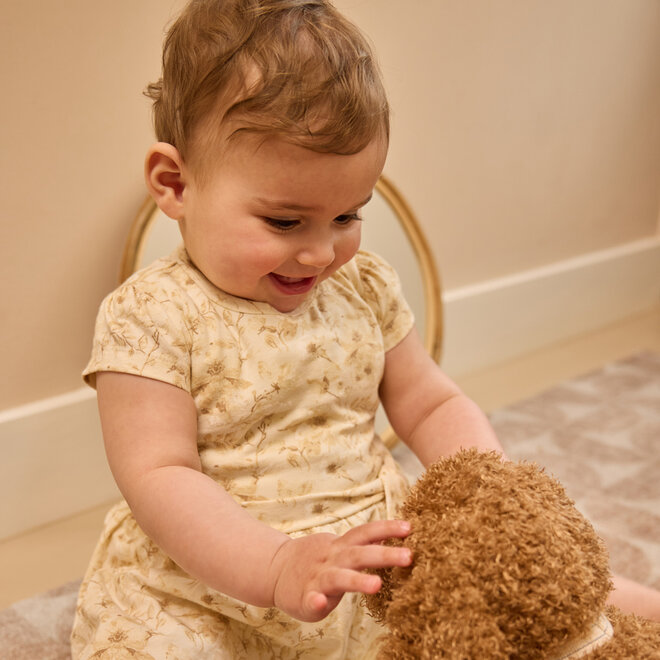 Dirkje girls' dress in off-white with blossom