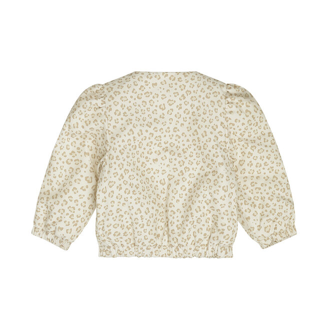 Dirkje girls' summer coat in off-white with panther print, water-repellent