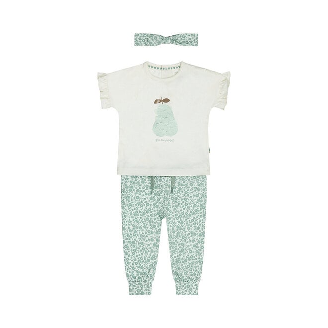Dirkje meisjes set shirt broek haarband lichtgroen peer