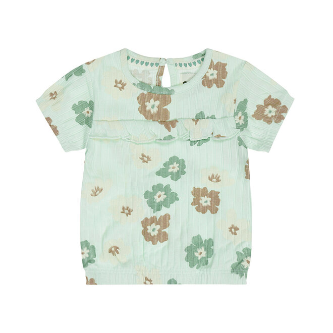 Dirkje girls' T-shirt light green flower