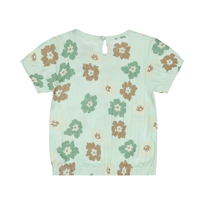 Dirkje meisjes T-shirt lichtgroen bloem