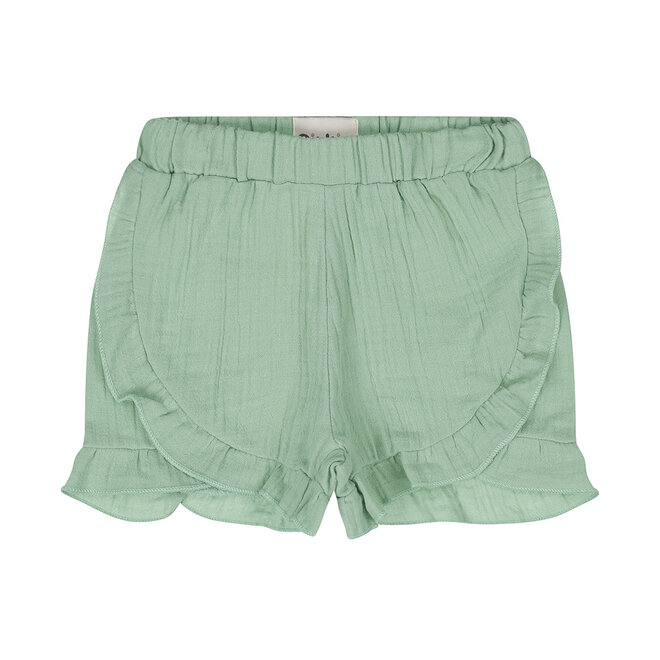Dirkje girls' shorts green muslin ruffles