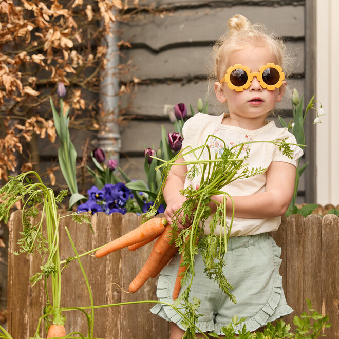Dirkje meisjes shorts groen mousseline ruffles