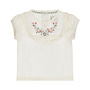Dirkje meisjes blouse off white katoen geborduurde bloem