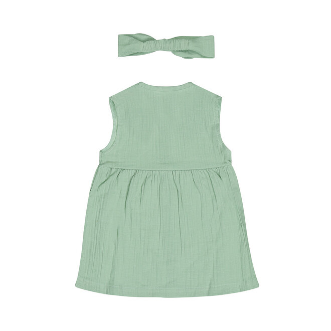 Dirkje girls' dress hairband green muslin