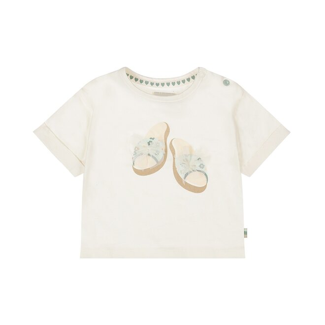 Dirkje girls' T-shirt loose fit off-white slippers