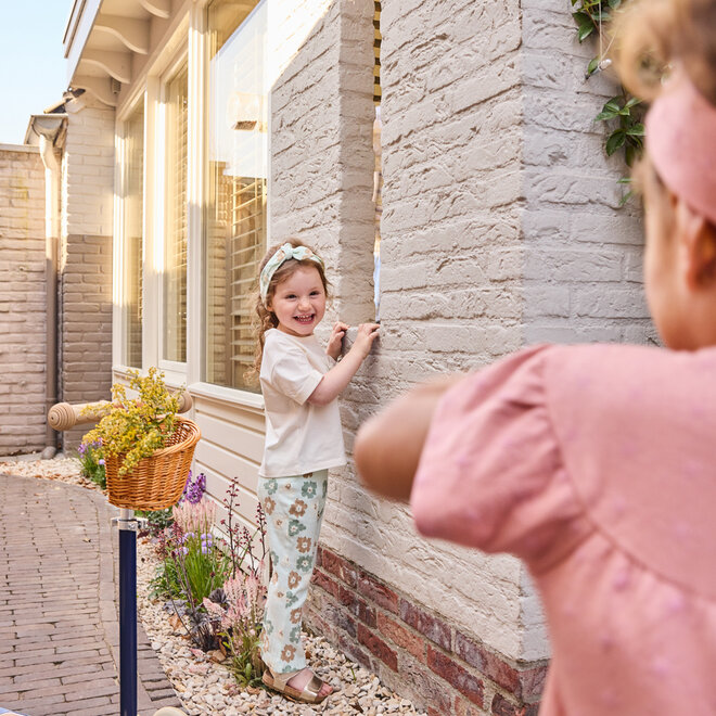 Dirkje meisjes flared legging lichtgroen bloem