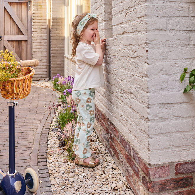 Dirkje meisjes flared legging lichtgroen bloem