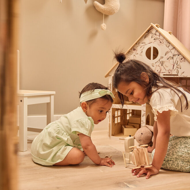 Dirkje meisjes jurk haarband lichtgroen