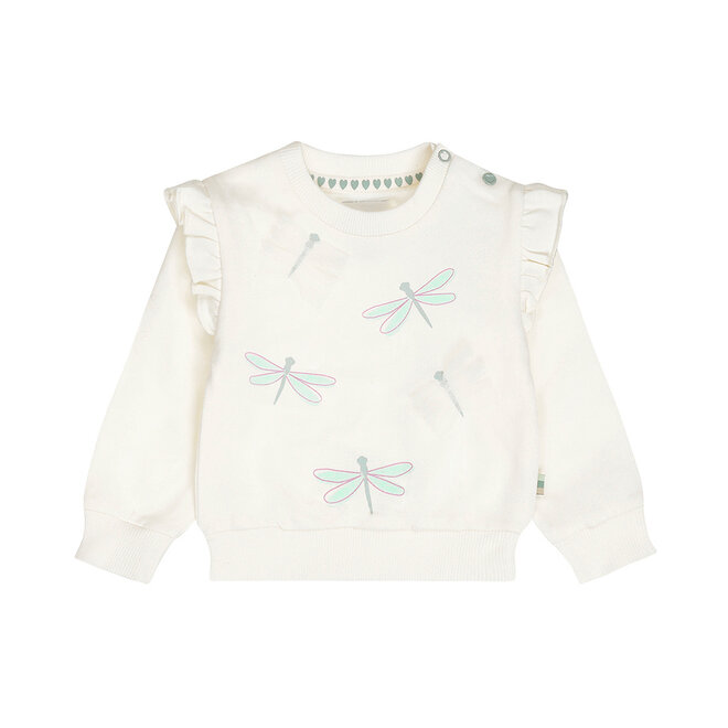 Dirkje Mädchenpullover, cremefarben, Libellen