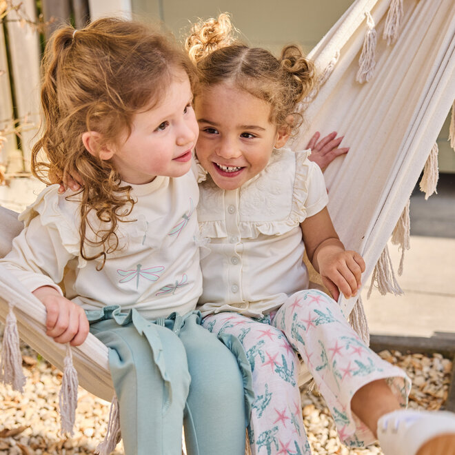 Dirkje girls' jumper off-white dragonflies