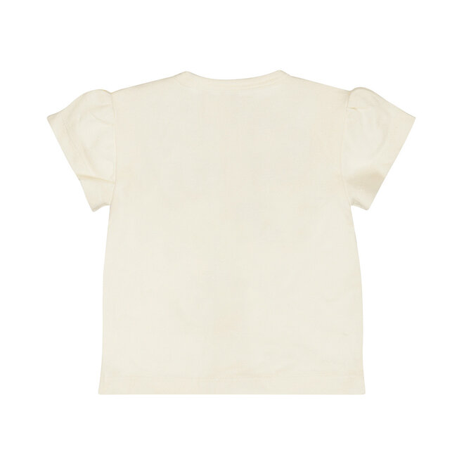 Dirkje girls' T-shirt off-white embroidered flower