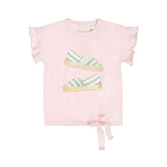 Dirkje girls' T-shirt light pink espadrilles bow