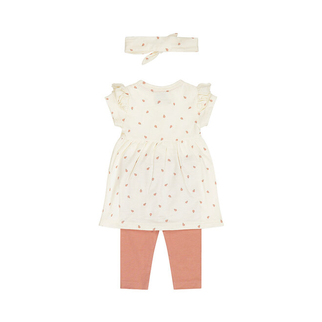 Dirkje girls' set dress leggings hairband off-white pink