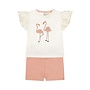 Dirkje girls' co-ord set shirt shorts off-white pink