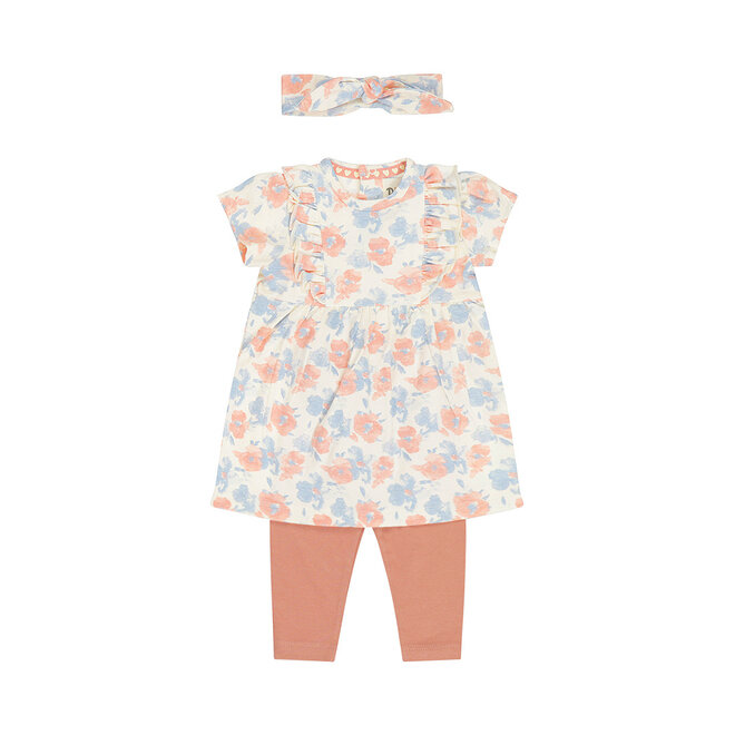 Dirkje girls' set dress leggings hairband off-white pink
