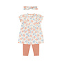 Dirkje meisjes set jurk legging haarband off white roze