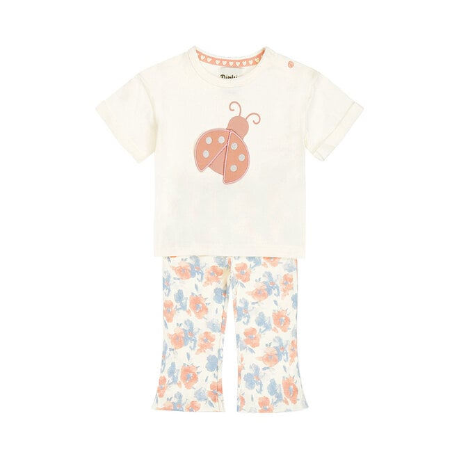 Dirkje girls' set shirt flared leggings off-white pink