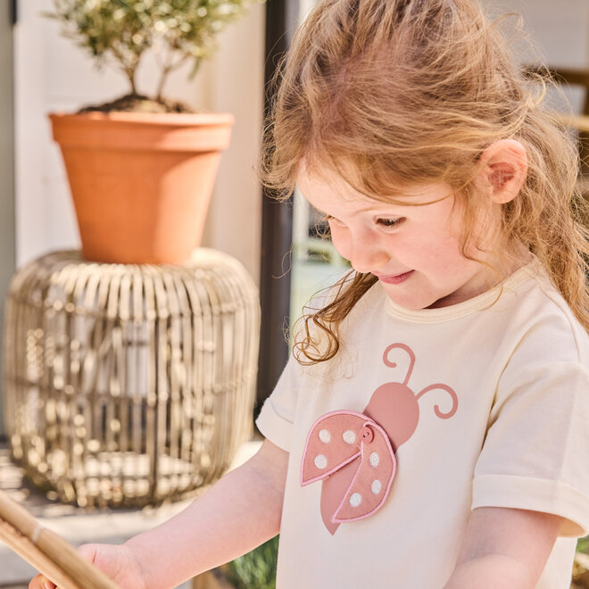 Dirkje Mädchen Set Shirt Flared Leggings Off-White Rosa