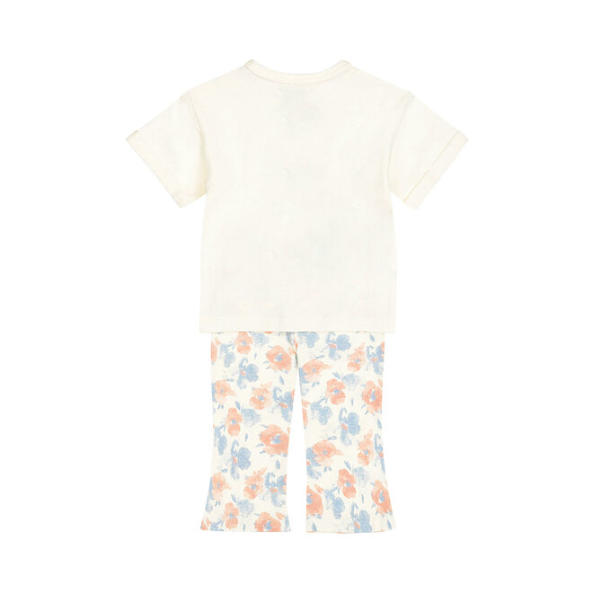 Dirkje girls' set shirt flared leggings off-white pink