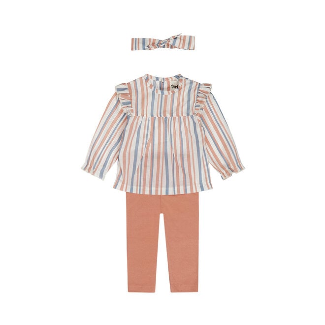 Dirkje girls' set blouse leggings hairband pink blue
