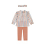 Dirkje meisjes set blouse legging haarband roze blauw