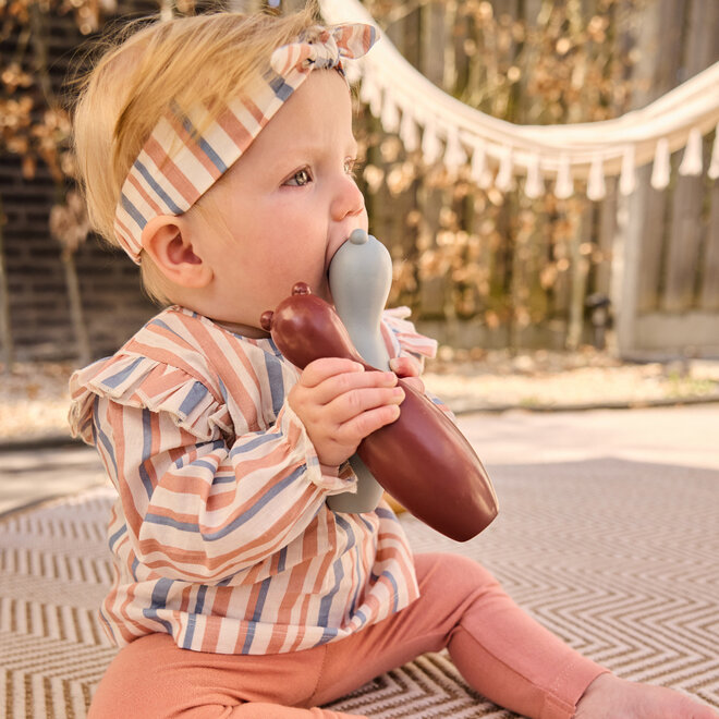 Dirkje Mädchen Set Bluse Leggings Haarband rosa blau