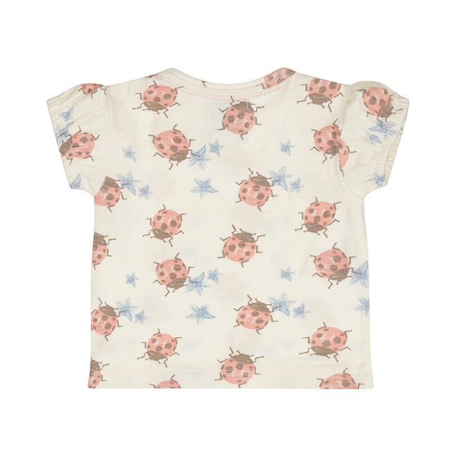 Dirkje Mädchen T-Shirt cremefarben rosa Marienkäfer