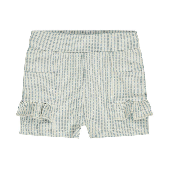 Dirkje girls' shorts blue white cotton seersucker