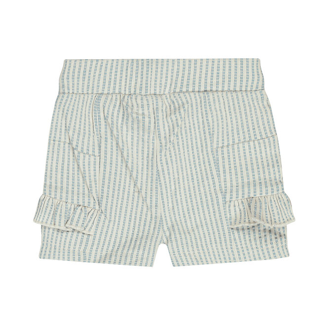 Dirkje meisjes shorts blauw wit katoen seersucker