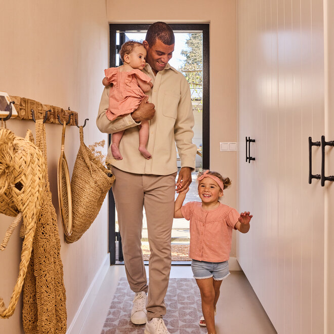 Dirkje girls' T-shirt pink buttons flower