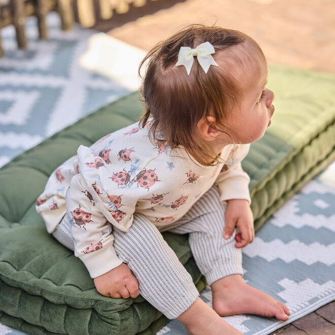 Dirkje girls' jumper off-white pink ladybird