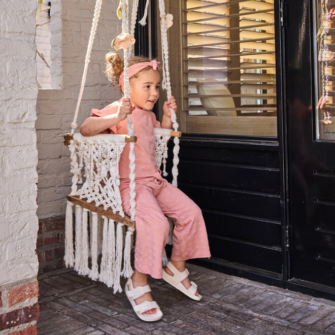 Dirkje meisjes set shirt broek haarband roze bloem