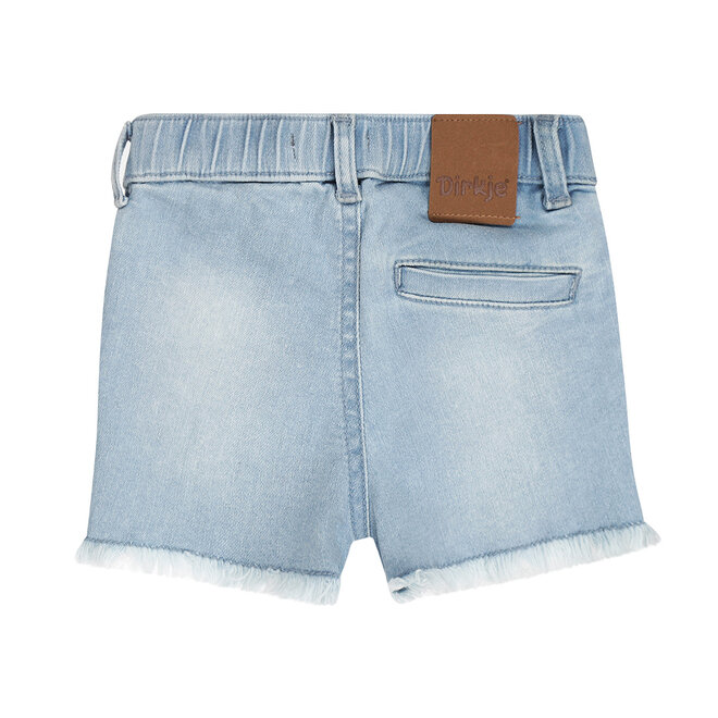 Dirkje girls' jeans shorts light blue bow