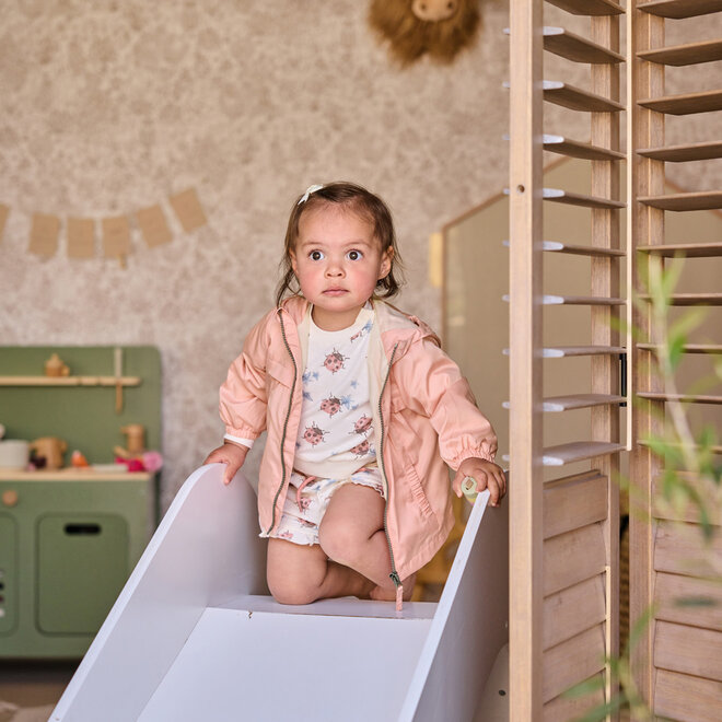 Dirkje girls' summer coat pink hood water-repellent