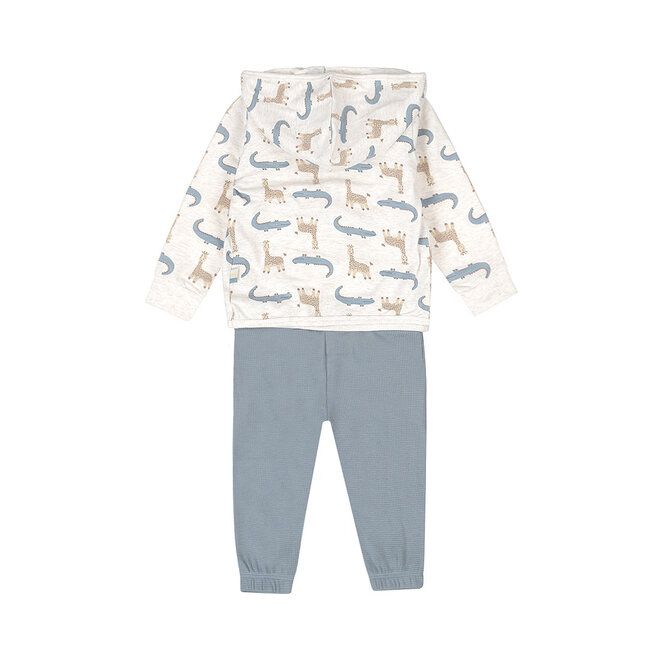 Dirkje Jungen Baby Set Shirt Hose Strickjacke cremefarben blau