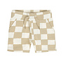 Dirkje boys' jogging shorts off-white sand checked