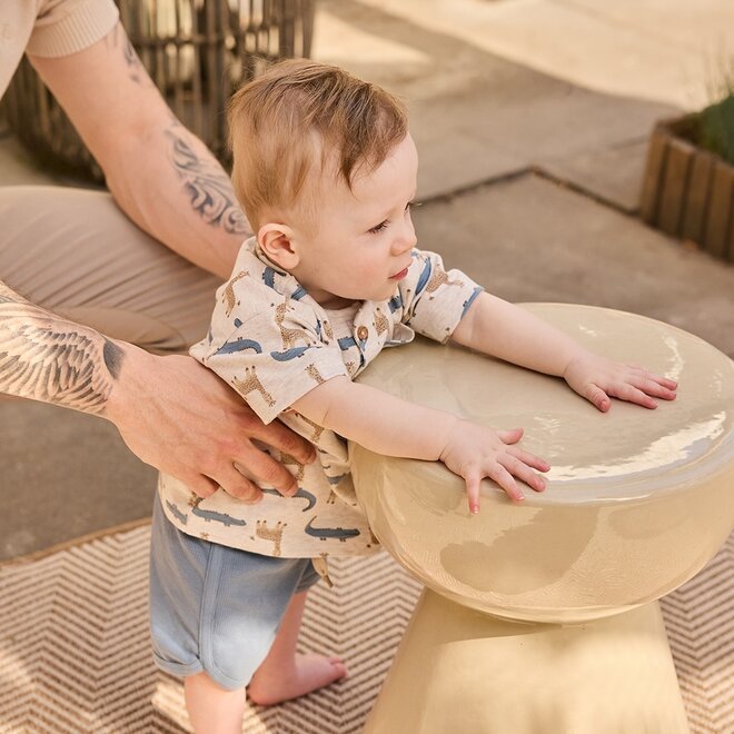 Dirkje jongens T-shirt loose fit off white blauw dieren