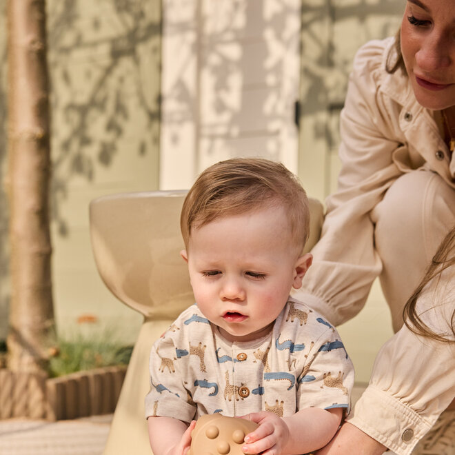Dirkje jongens T-shirt loose fit off white blauw dieren