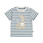 Dirkje Jungen T-Shirt blau cremefarben gestreift Tiere