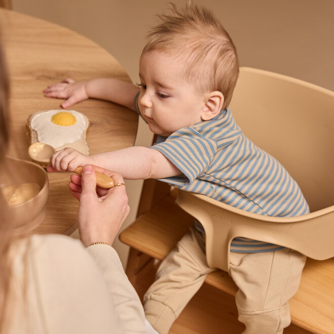 Dirkje jongens set T-shirts blauw zand gestreept katoen