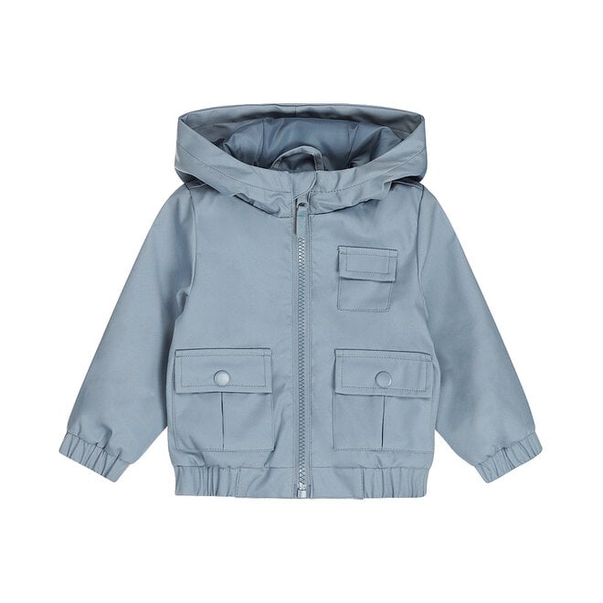 Dirkje boys' summer jacket blue hood water-repellent
