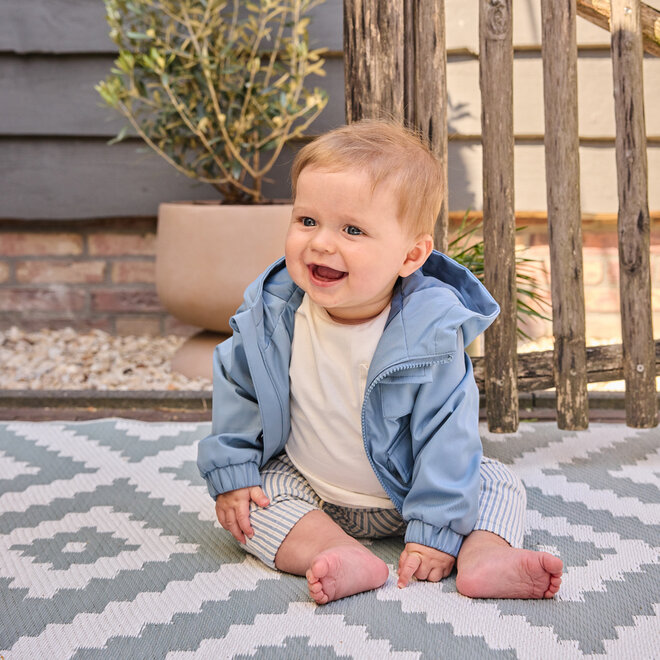 Dirkje boys' summer jacket blue hood water-repellent