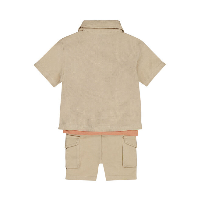 Dirkje Jungen Set Shirt Shorts Bluse sandfarben zartorange