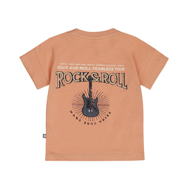 Dirkje boys' T-shirt soft orange guitar
