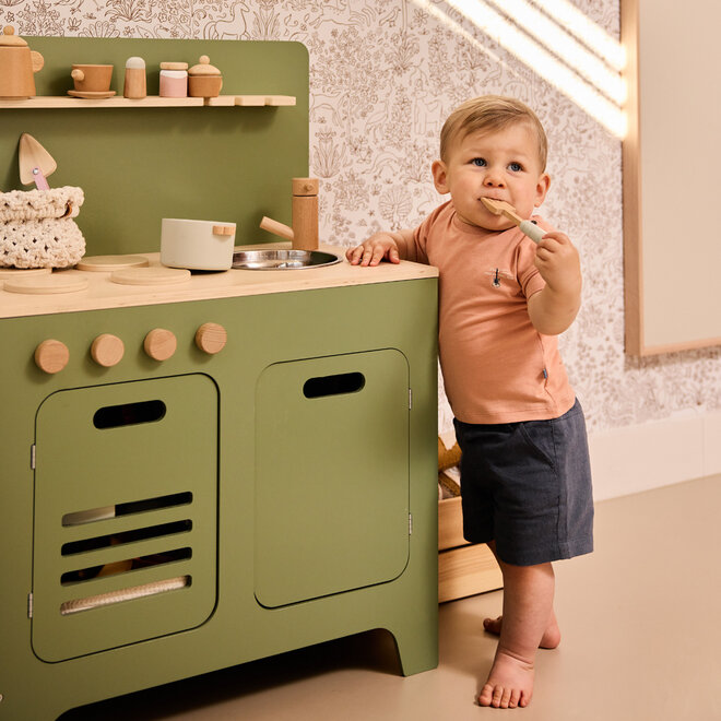 Dirkje Jungen-T-Shirt Zartorange Gitarre