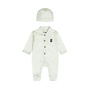 Dirkje boys' baby romper hat off-white striped