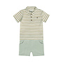 Dirkje boys' set polo shirt shorts soft green striped