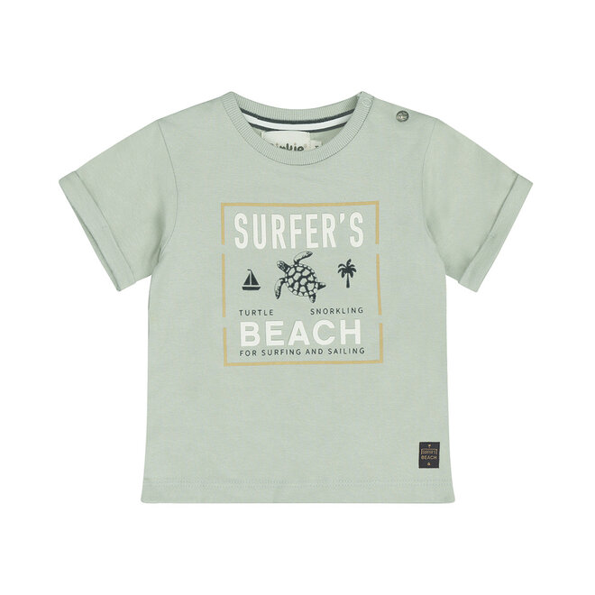 Dirkje boys' T-shirt soft green turtle