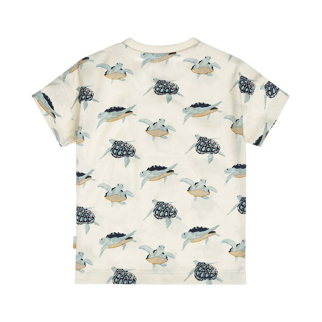 Dirkje boys' T-shirt off-white turtle